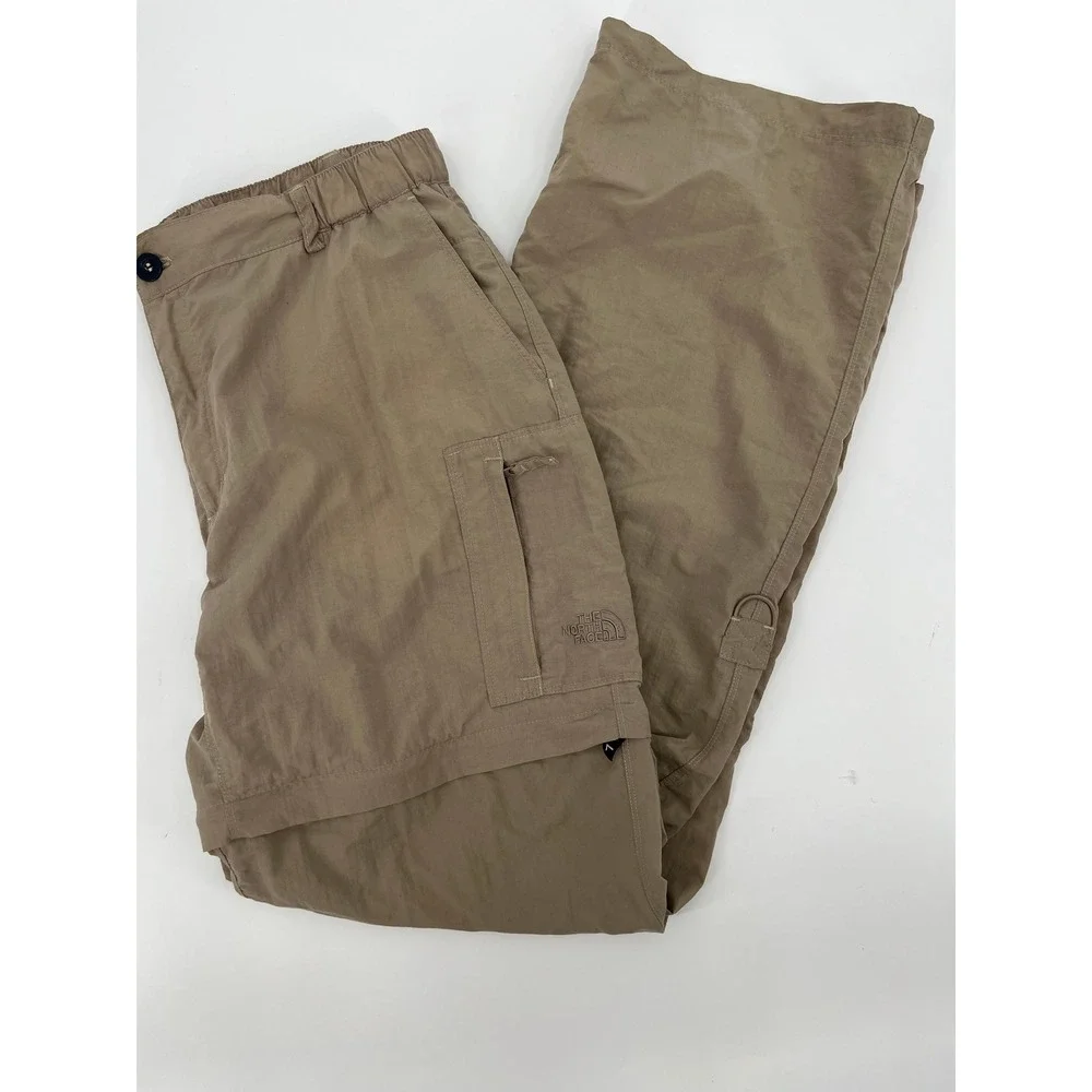 The North Face Womens Tan Convertible Zip Off Hiking‎ Cargo Pants Size L Regular
